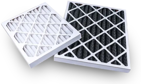 Two Columbia pleated media filters, standard and carbon